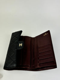 Black Caviar Classic Long Flap Wallet GHW