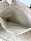 Beige Nylon / Leather Travel Line Tote Bag