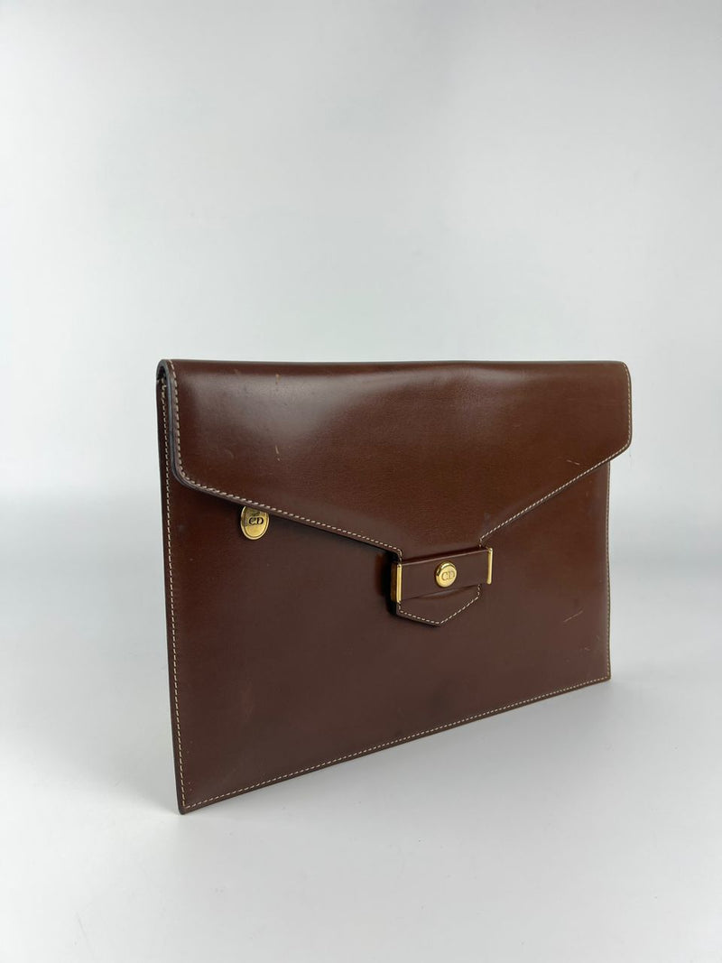 Vintage Brown Envelope Clutch