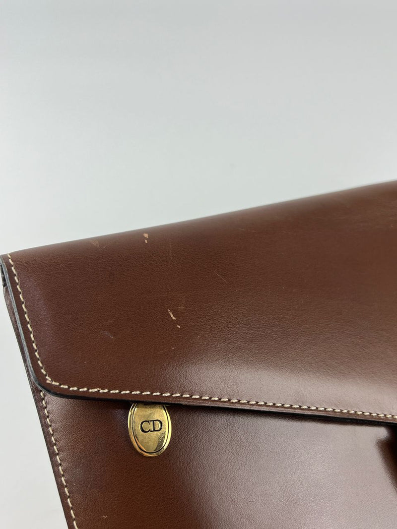 Vintage Brown Envelope Clutch