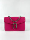 Pink Pebbled Leather Dionysus Mini Wallet on Chain Bag