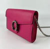 Pink Pebbled Leather Dionysus Mini Wallet on Chain Bag