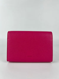 Pink Pebbled Leather Dionysus Mini Wallet on Chain Bag