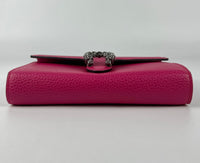 Pink Pebbled Leather Dionysus Mini Wallet on Chain Bag