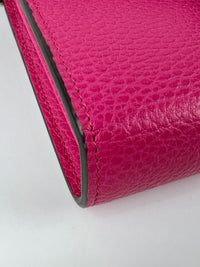 Pink Pebbled Leather Dionysus Mini Wallet on Chain Bag