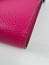 Pink Pebbled Leather Dionysus Mini Wallet on Chain Bag