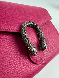 Pink Pebbled Leather Dionysus Mini Wallet on Chain Bag