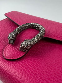 Pink Pebbled Leather Dionysus Mini Wallet on Chain Bag