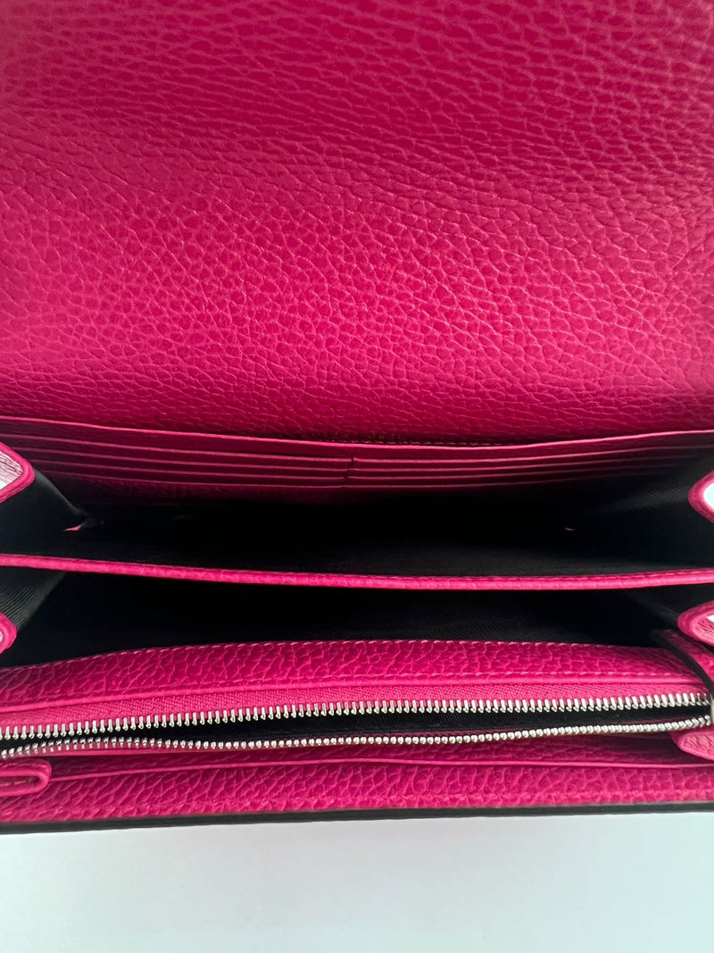 Pink Pebbled Leather Dionysus Mini Wallet on Chain Bag