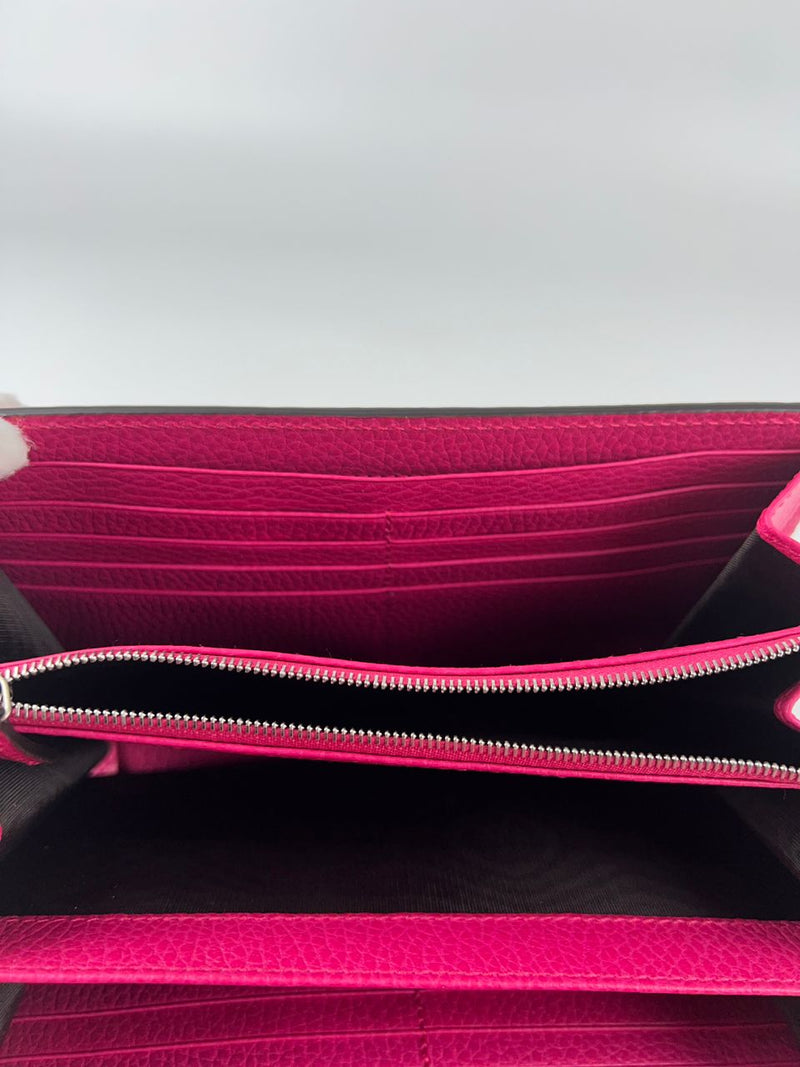 Pink Pebbled Leather Dionysus Mini Wallet on Chain Bag