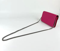 Pink Pebbled Leather Dionysus Mini Wallet on Chain Bag