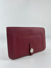 Dogon Duo Wallet in Rouge Grenat Clemence