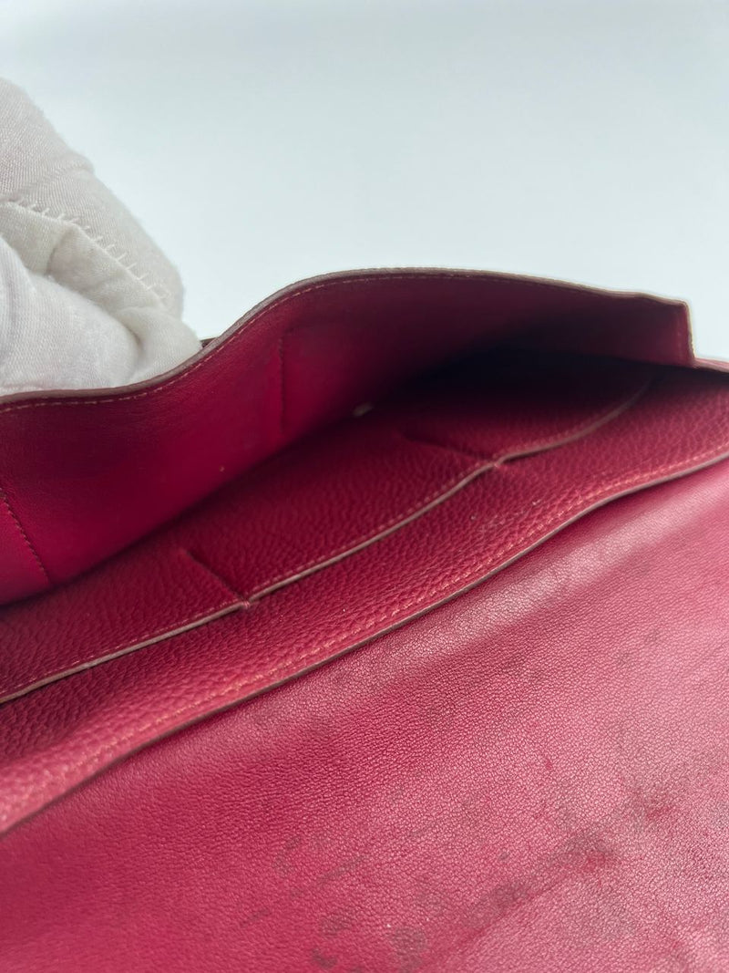 Dogon Duo Wallet in Rouge Grenat Clemence