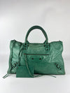 Vert Sauge Lambskin Leather Motorcycle Work Bag&nbsp;