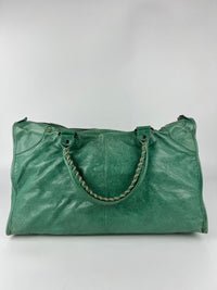 Vert Sauge Lambskin Leather Motorcycle Work Bag&nbsp;