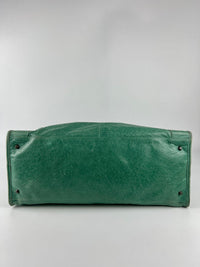 Vert Sauge Lambskin Leather Motorcycle Work Bag&nbsp;