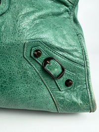 Vert Sauge Lambskin Leather Motorcycle Work Bag&nbsp;