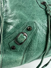 Vert Sauge Lambskin Leather Motorcycle Work Bag&nbsp;