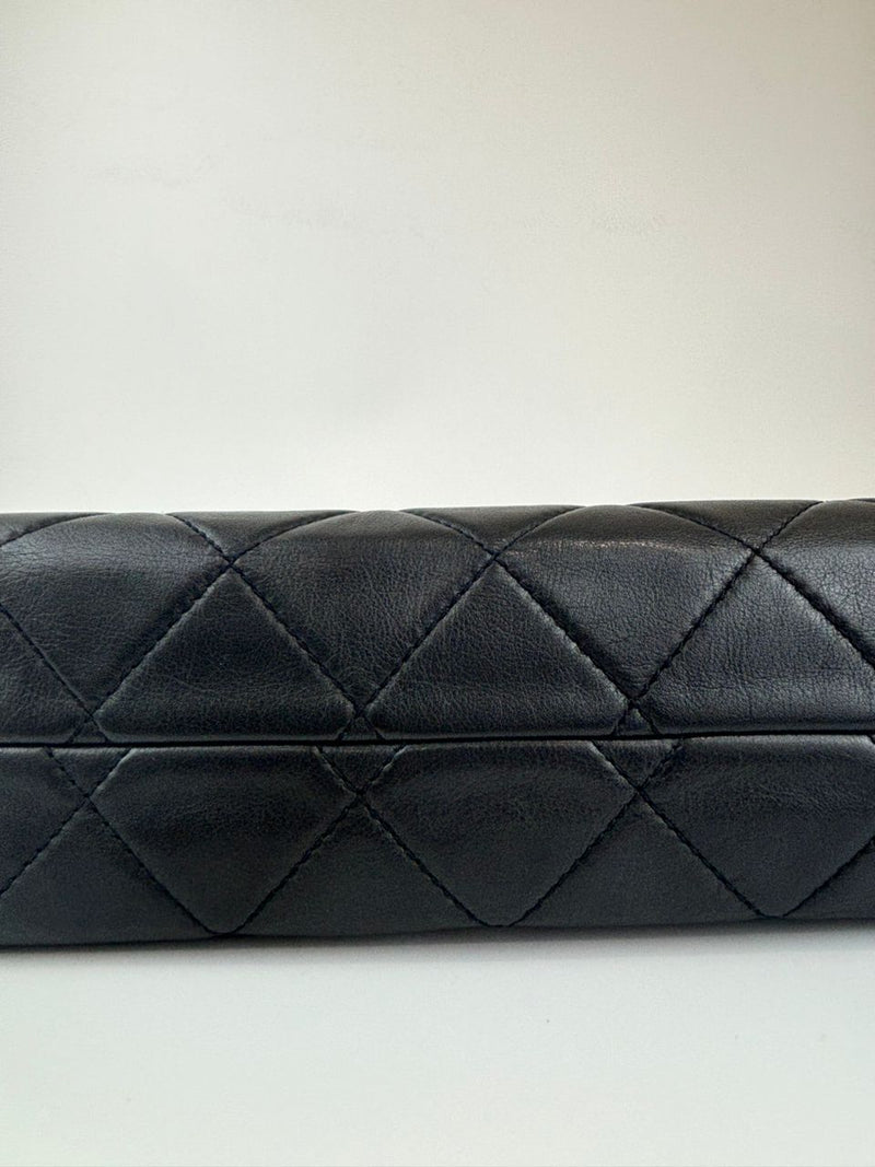 Black Lambskin In the Business Flap Bag SHW