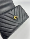 Small Coco Handle with Lizard Top Handle in Black Chevron GHW A92990 B01628 N0735