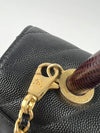 Small Coco Handle with Lizard Top Handle in Black Chevron GHW A92990 B01628 N0735