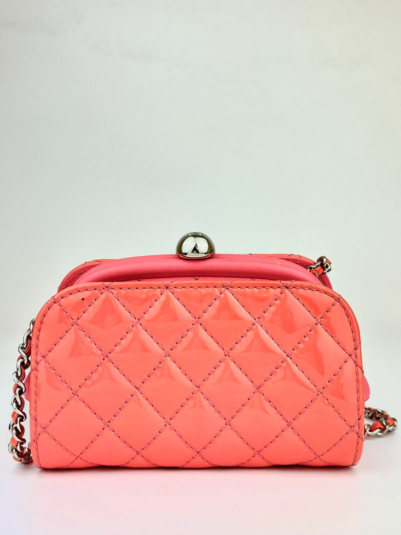 Pink Patent Lady Clutch with Chain SHW