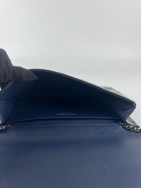 Blue CC Quilted Patent Clutch with Chain Shoulder Bag SHW