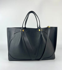 Black Calfskin V Logo Escape Tote&nbsp;