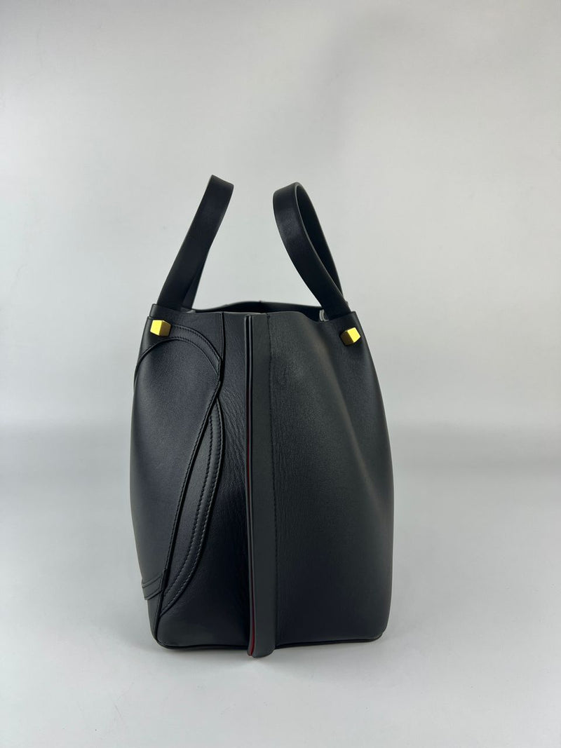 Black Calfskin V Logo Escape Tote&nbsp;