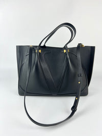 Black Calfskin V Logo Escape Tote&nbsp;