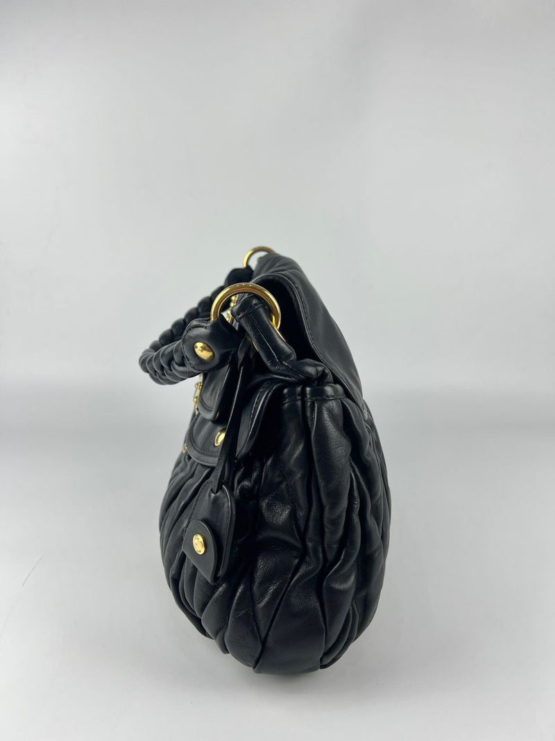 Black Matelasse Nappa Leather Coffer Bag&nbsp;