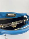 Blue Smooth Calfskin Leather Regular Peekaboo Bag