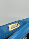 Blue Smooth Calfskin Leather Regular Peekaboo Bag