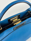 Blue Smooth Calfskin Leather Regular Peekaboo Bag