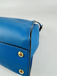 Blue Smooth Calfskin Leather Regular Peekaboo Bag