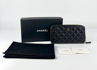 Classic Zip Around Long Wallet in Black Caviar GHW