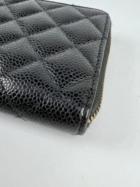 Classic Zip Around Long Wallet in Black Caviar GHW