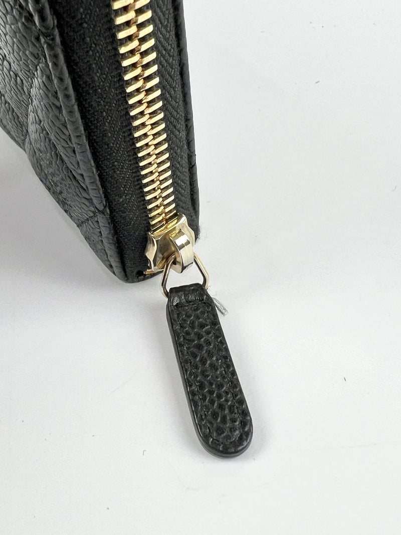 Classic Zip Around Long Wallet in Black Caviar GHW