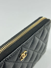 Classic Zip Around Long Wallet in Black Caviar GHW