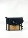 House Check Canvas Black Leather Macken Crossbody Bag