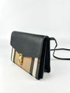 House Check Canvas Black Leather Macken Crossbody Bag