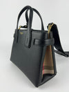 Small Banner Black Leather Tote