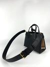 Small Banner Black Leather Tote