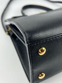 Black Leather Title Tote Bag