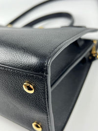 Black Leather Title Tote Bag