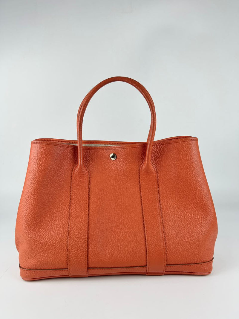 Garden Party 36 Tote in Orange Clemence