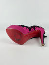 Pink/Black Satin Torero Peep Toe Platform Pumps Size 38