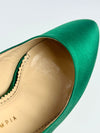 Green Satin Paloma Platform Pumps Size 38.5