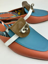 Pink/Blue Leather Oz Flat Mules