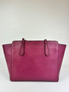 Magenta Leather Small Swing Tote